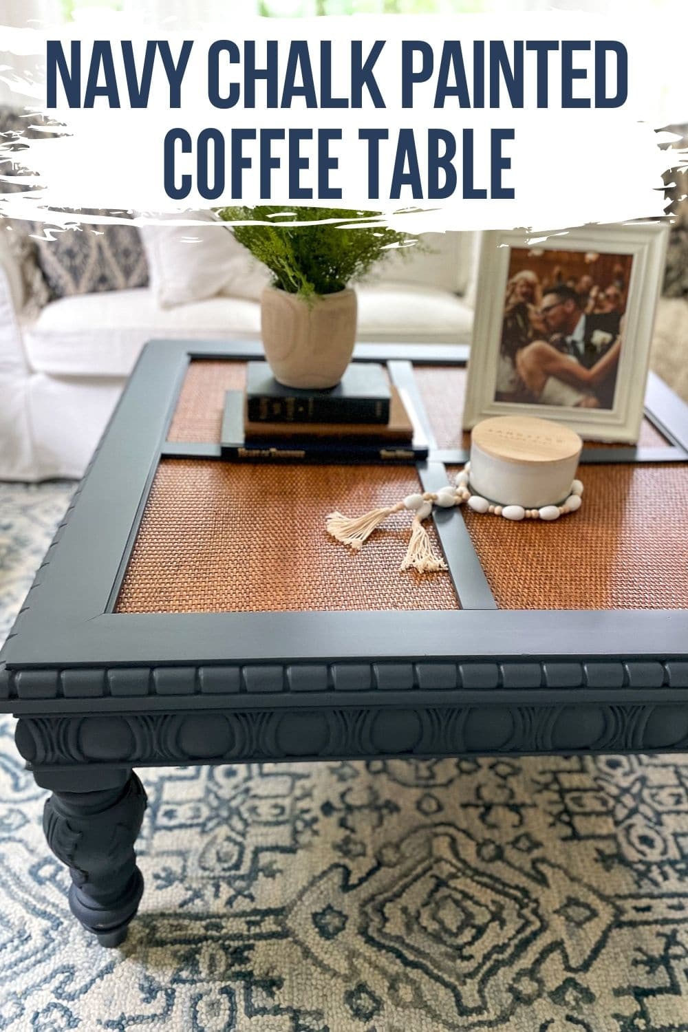 styled blue coffee table