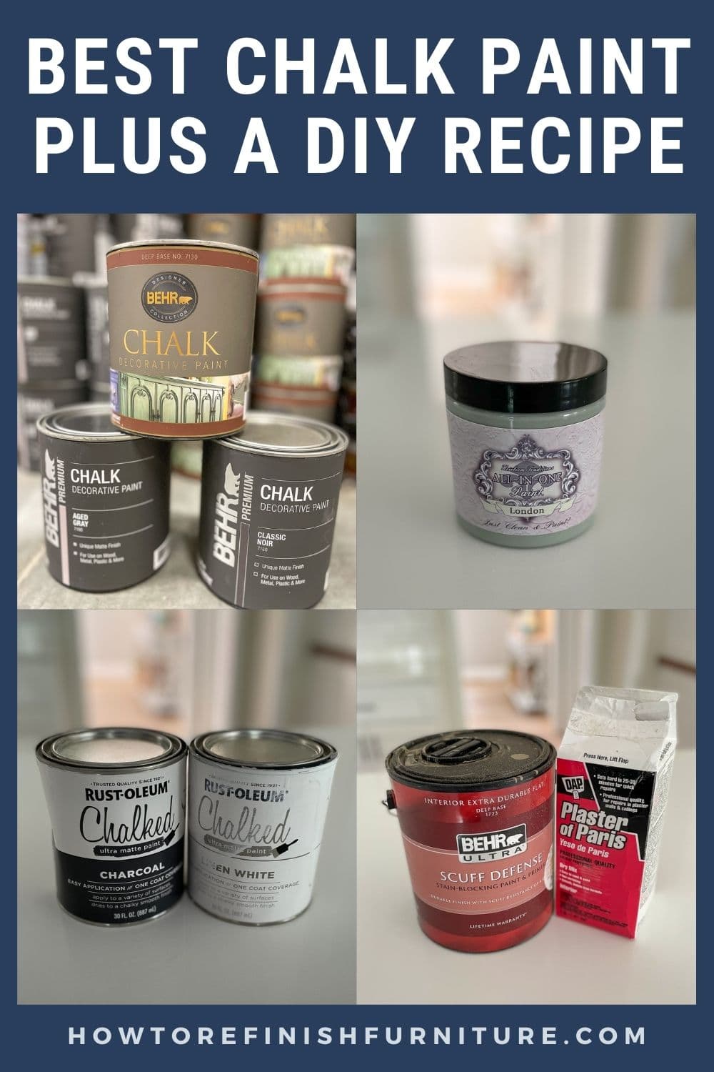 collage of chalk paint brands