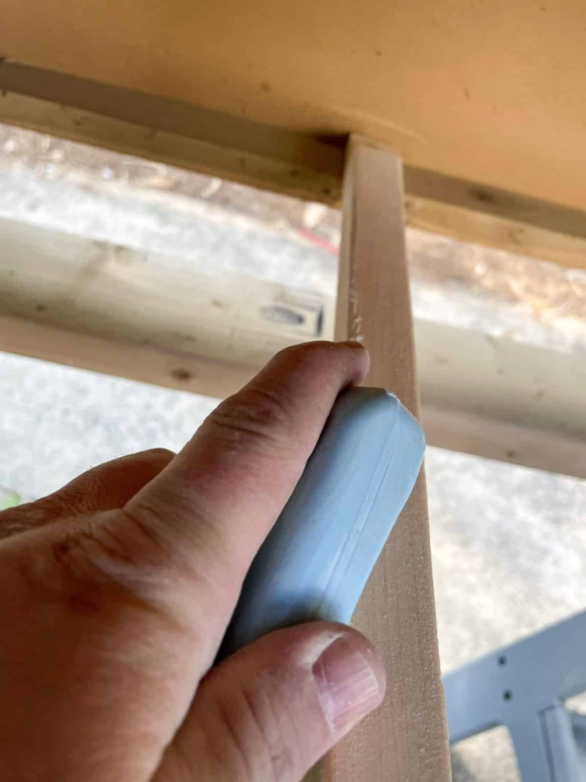 using bar of soap to lubricate the drawer slide