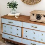 featured image of mid century modern dresser painted and stained