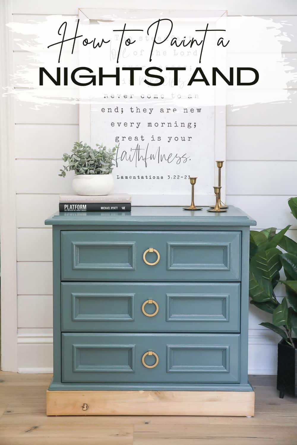 painted nightstand styled
