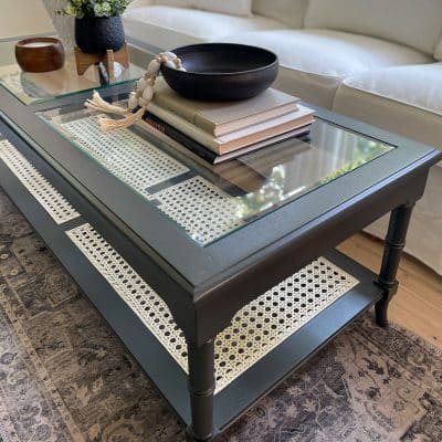 Cane Webbing Coffee Table Makeover – A complete tutorial